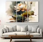 Lotus Flower Watercolor Canvas Print | A Symbol of Serenity and Growth in Soft Watercolors