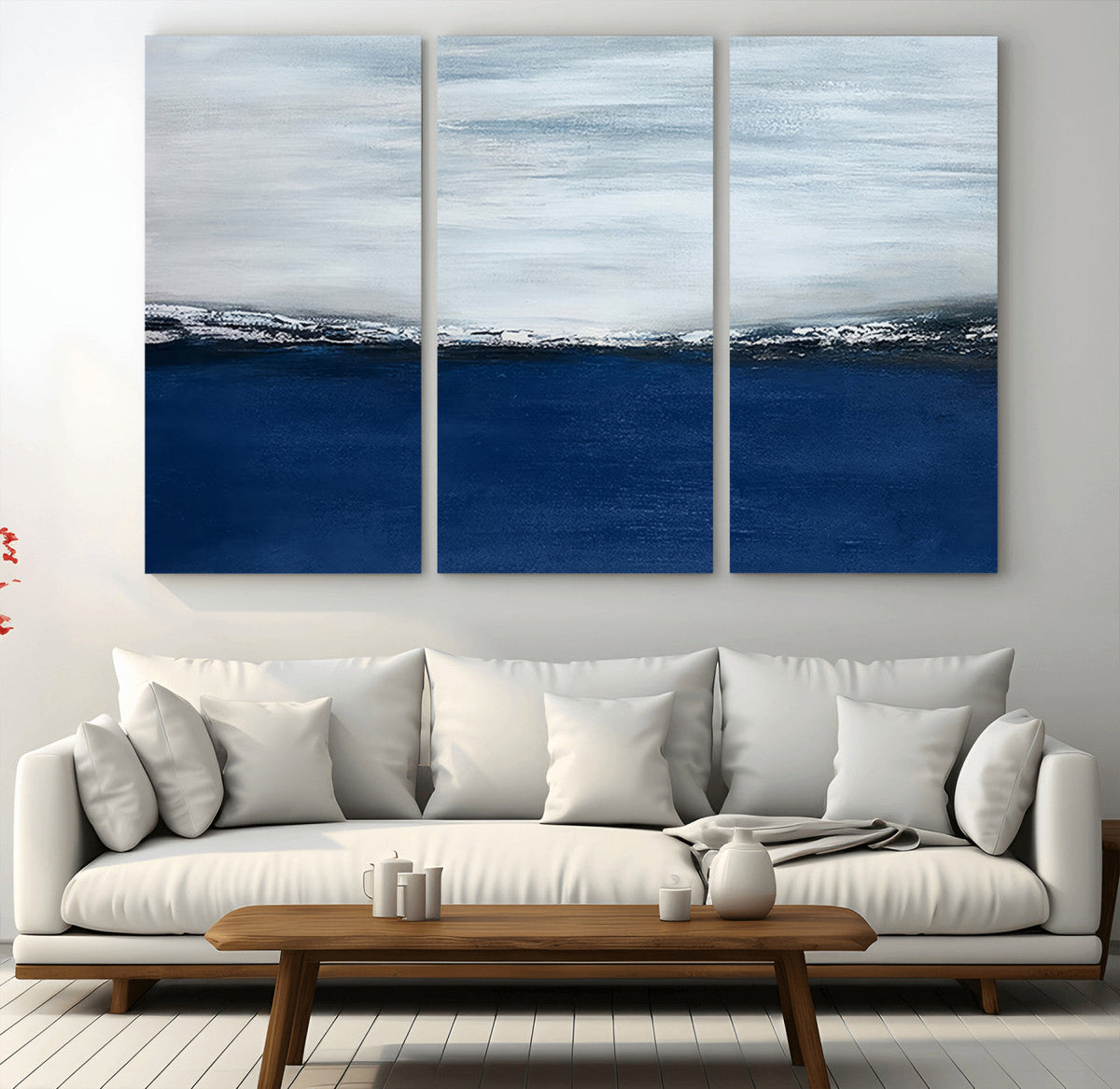 Navy Blue Abstract Wall Art Canvas Print