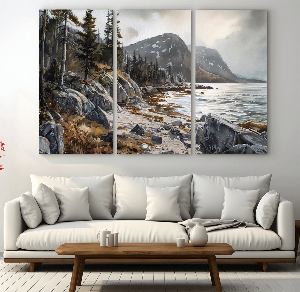 Serene Coastal View of Acadia National Park