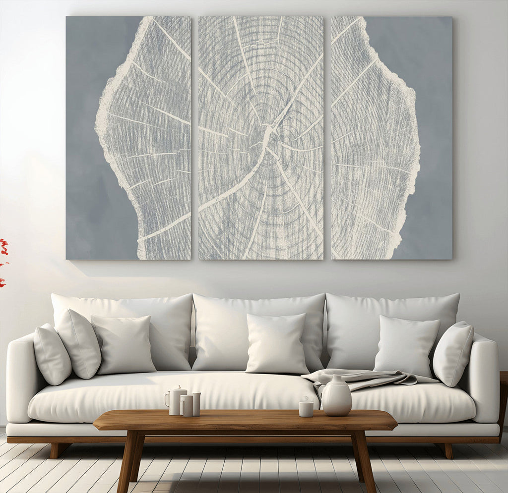 Abstract Tree Ring Wall Art Canvas Print, Framed and Ready to Hang