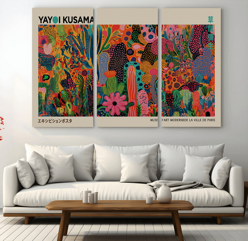 Framed Yayoi Kusama 1986 Wall Art Print | Japanese Wall Art, Wabi Sabi Abstract Landscape