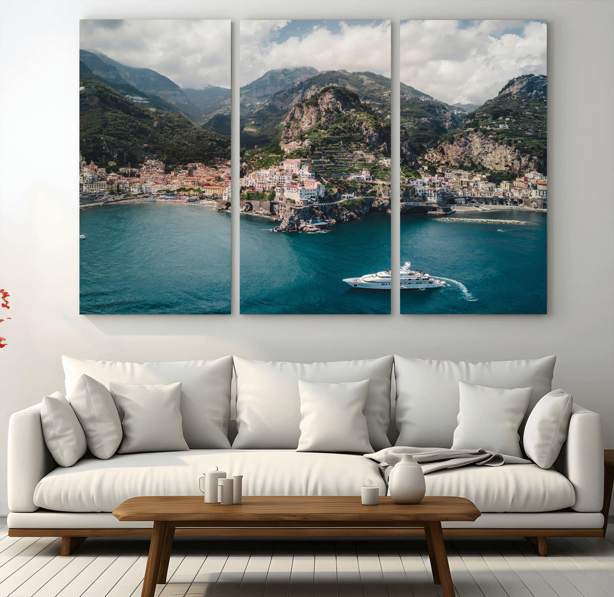 Amalfi Coast Wall Art | Framed Italian Seaside Canvas