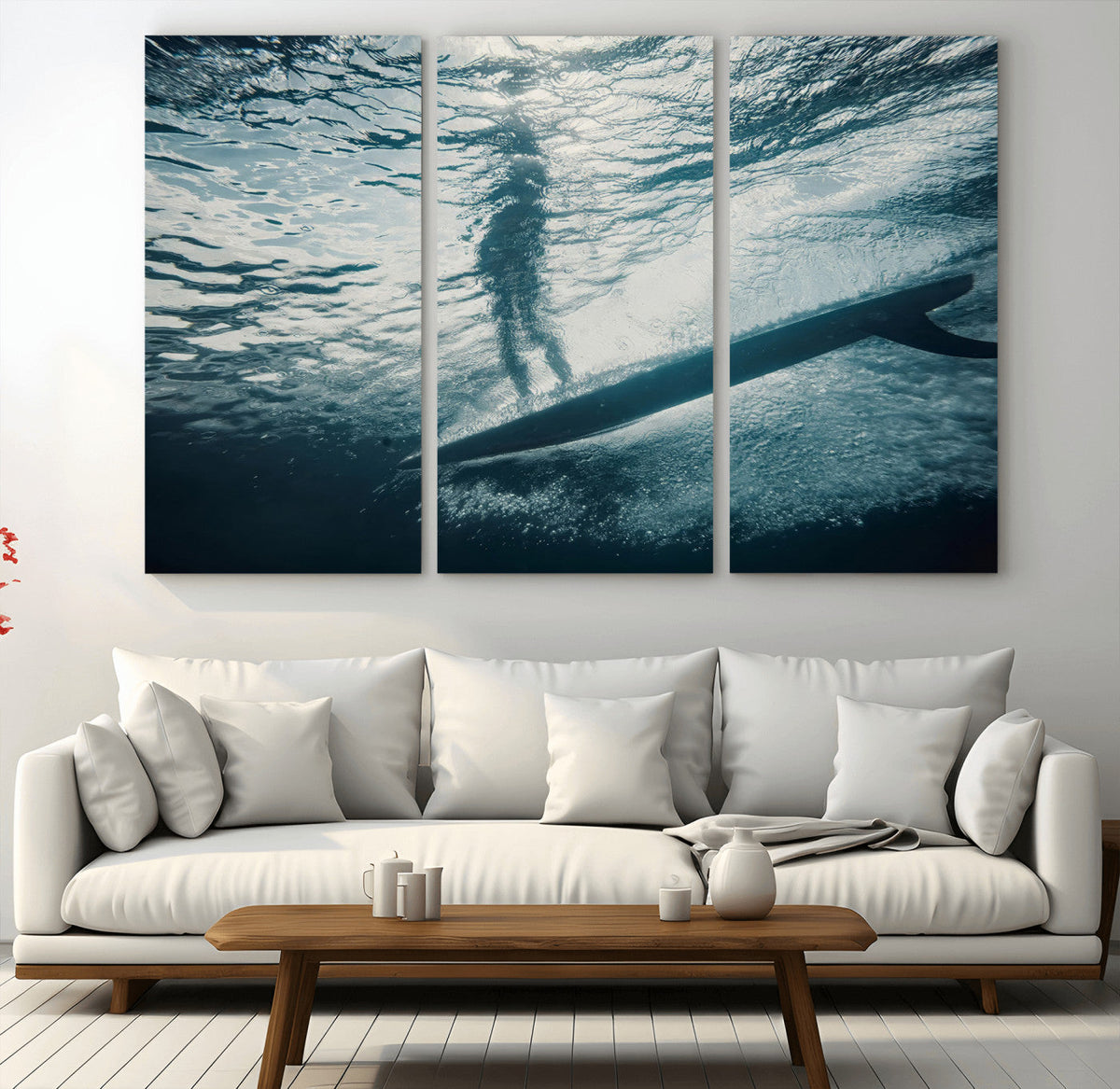 Underwater Surf Wall Art | Framed Ocean Wave Canvas Artwork