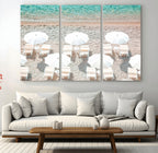 Calm Beach Wall Art | Framed Turquoise Water Canvas Artwork