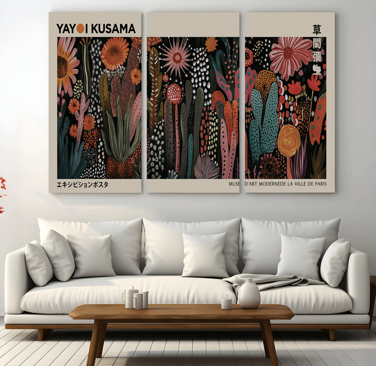 Modern Japanese Wall Art Canvas Print, Framed Abstract Mount Fuji Zen Landscape