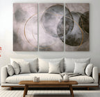 Abstract Grey Gold Wall Art | Modern Geometric Canvas