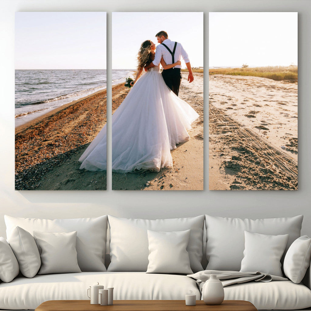 Personalized Custom Photo Wall Art Canvas Print, Unique Picture Design 3 Panel Set