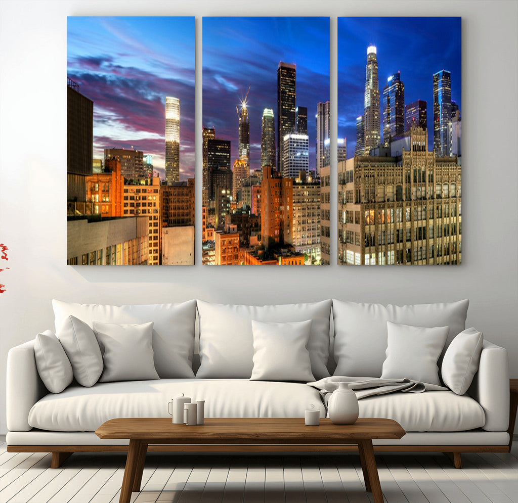 Los Angeles Night Wall Art Canvas Print