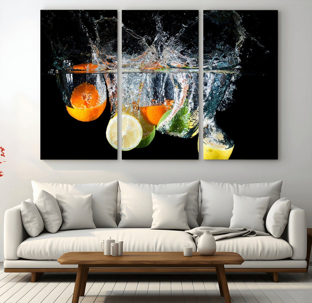 Kitchen Wall Art, Kitchen Fruits Art Canvas Print