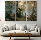 Baby Bears in Forest Wall Art Canvas Print