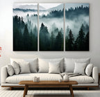Captivating Misty Forest Wall Art Canvas, Premium Canvas Print of a Foggy and Serene Atmosphere