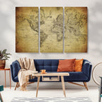 Push Pin World Map Canvas Print | Travel Tracker Wall Art