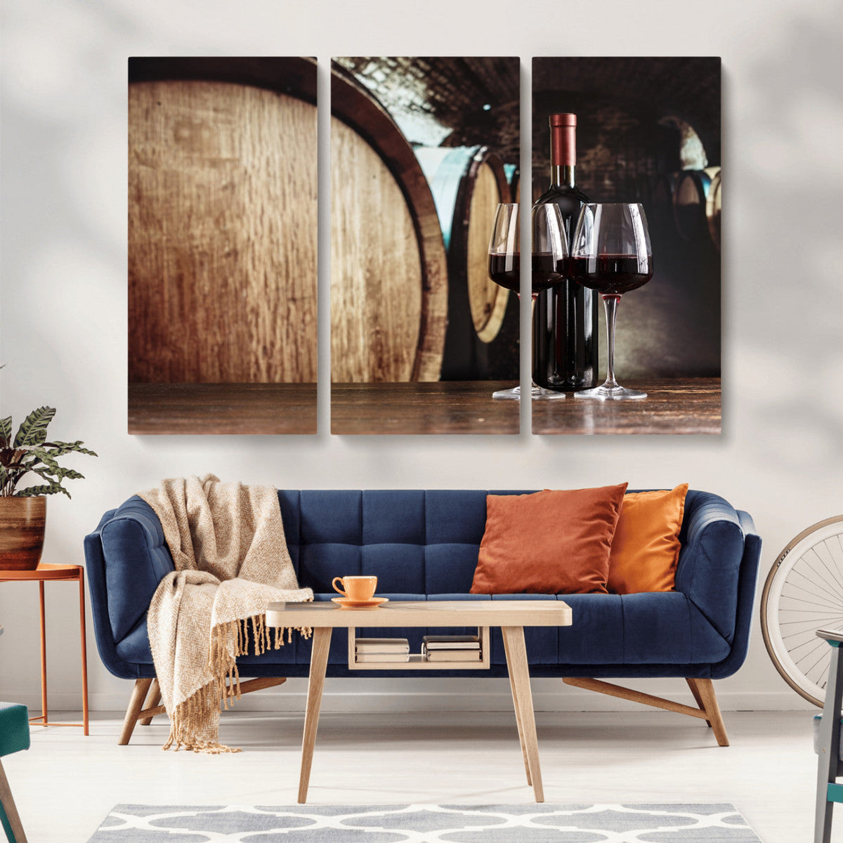 Wine and Barrel Wall Art Canvas Print