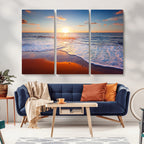 Ocean Beach Wall Art, Coastal Sunset Tropical Island Seascape Canvas Print