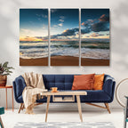 Ocean Beach Wall Art Canvas Print Sunset Artwork Print