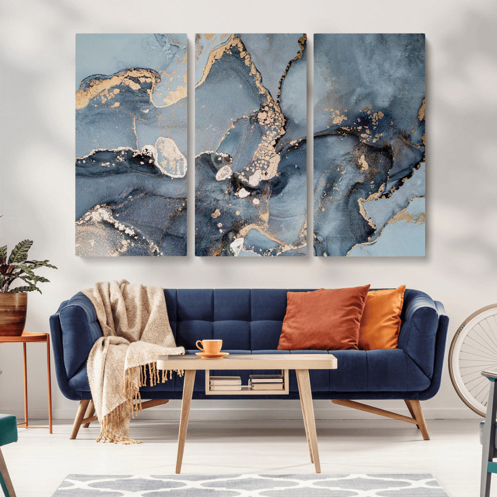 Multipanel Marble Fluid Effect Wall Art Abstract Canvas Wall Art Print