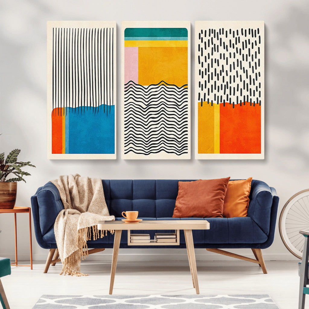 Canvas Print Wall Art Abstract Illustration Art Boho, Framed Abstract Boho Art