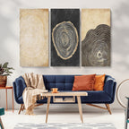 Tree Rings Canvas Wall Art Print, Minimalist Natural History in Modern Decor