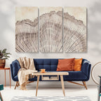 Tree Ring Wall Art Triptych, Rustic Wood Ring Canvas Print