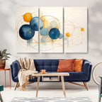 Geometric Blue Orange Abstract Wall Art Canvas, Geometric Blue Orange Canvas Print