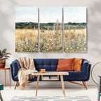 Wildflower Field Wall Art Canvas | Nature-Inspired Landscape Canvas Print for Living Room or Office