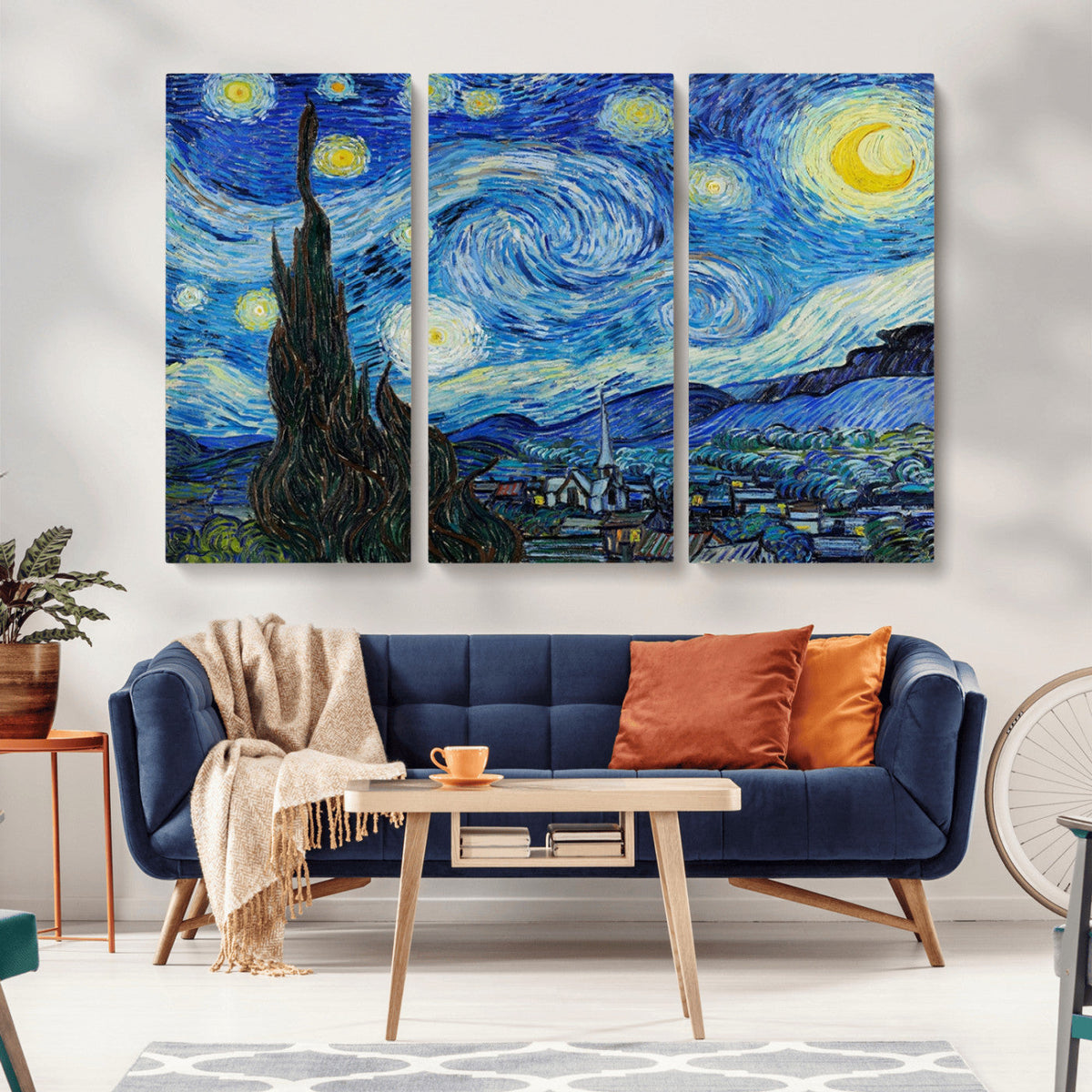 Vincent Van Gogh The Starry Night Abstract Wall Art Canvas Print