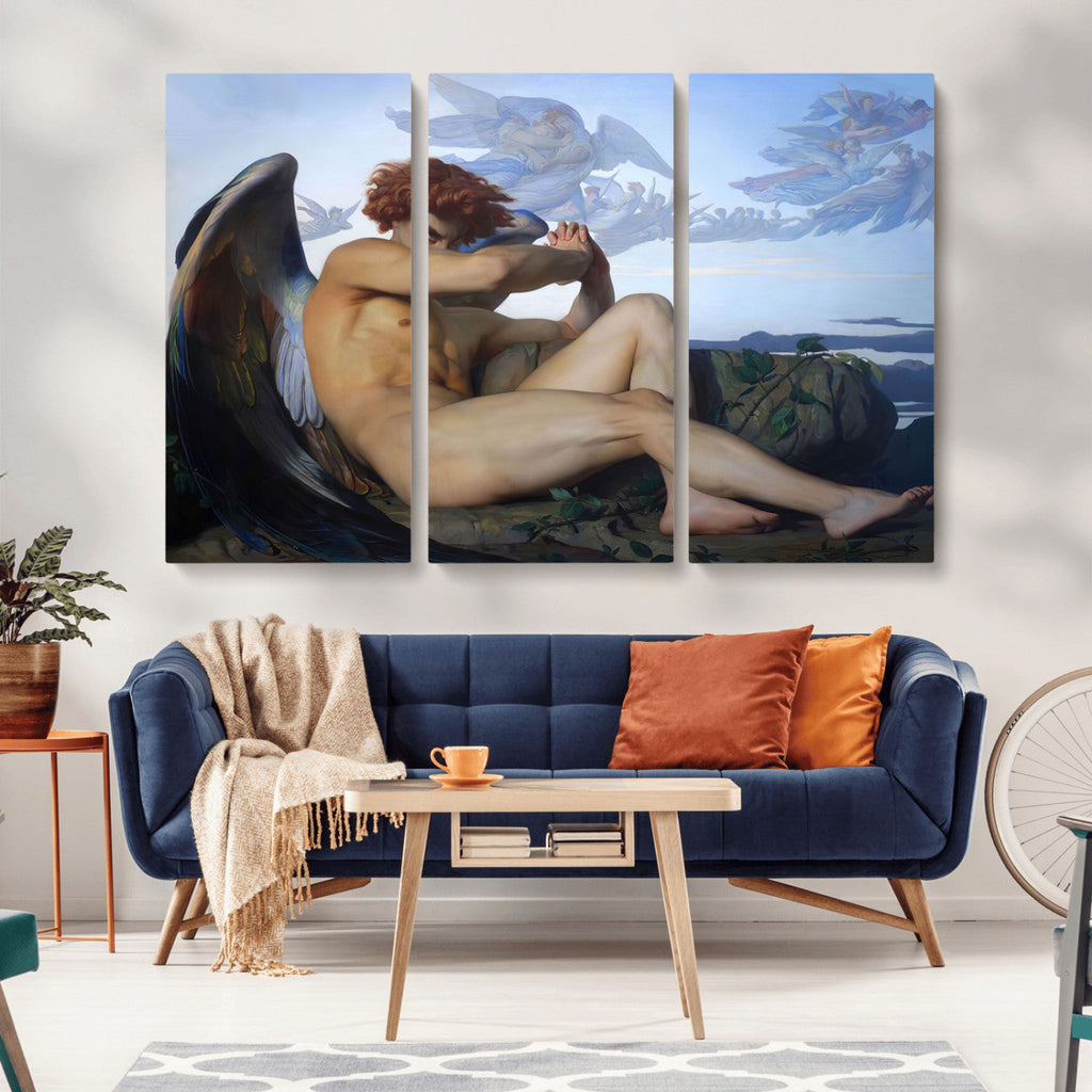 Fallen Angel Wall Art Canvas Print, Alexandre Cabanel Classic Art Reproduction