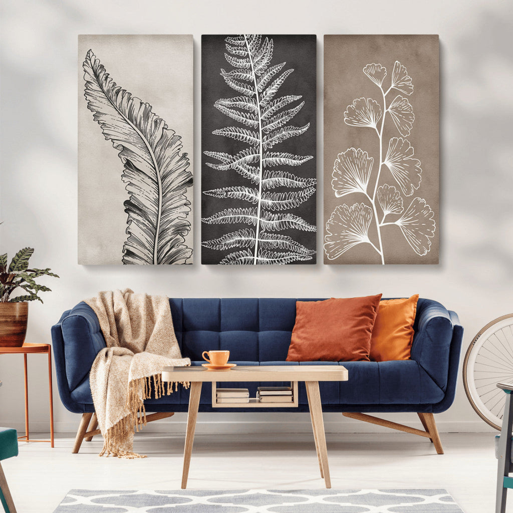 Minimalist Botanical Wall Art Canvas Print, Framed and Ready to Hang