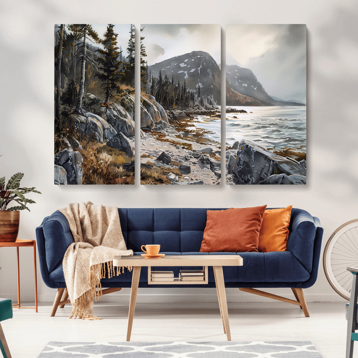 Serene Coastal View of Acadia National Park