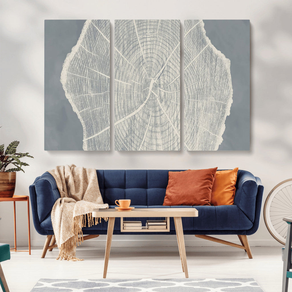 Abstract Tree Ring Wall Art Canvas Print, Framed and Ready to Hang