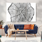 Rustic Tree Ring Wall Art Canvas Print, Framed and Ready to Hang