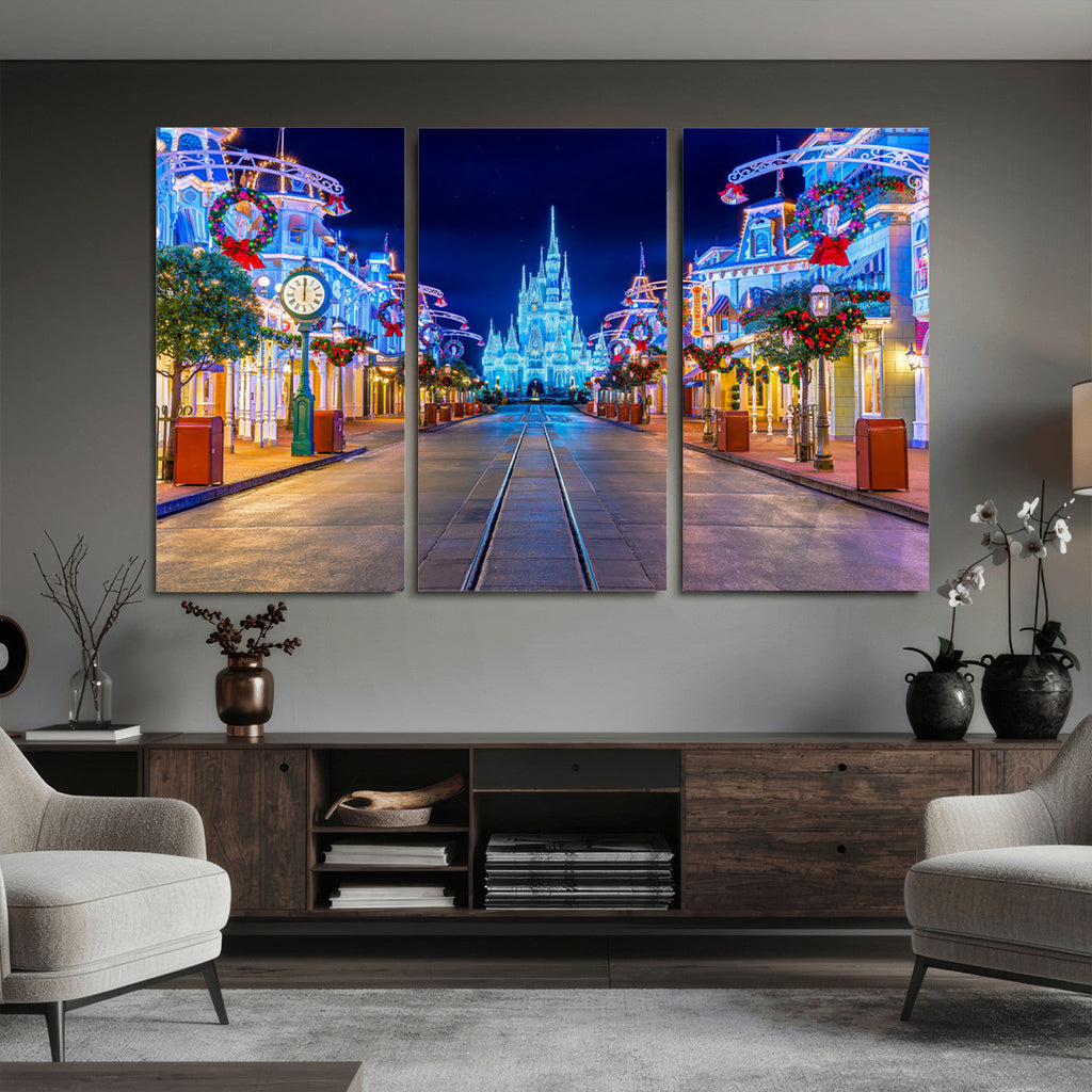 Disney Castle Wall Art | Large Magic Kingdom Canvas Artwork