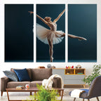 Ballet Dancer Wall Art | Framed Graceful Pose Canvas