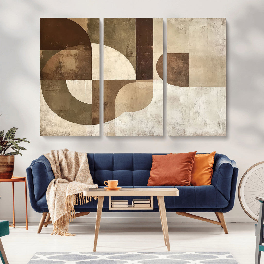 Wabi Sabi Geometric Wall Art | Abstract Modern Minimalist Canvas Print