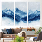 Blue Mountains Wall Art | Framed Snowy Range Canvas Artwork