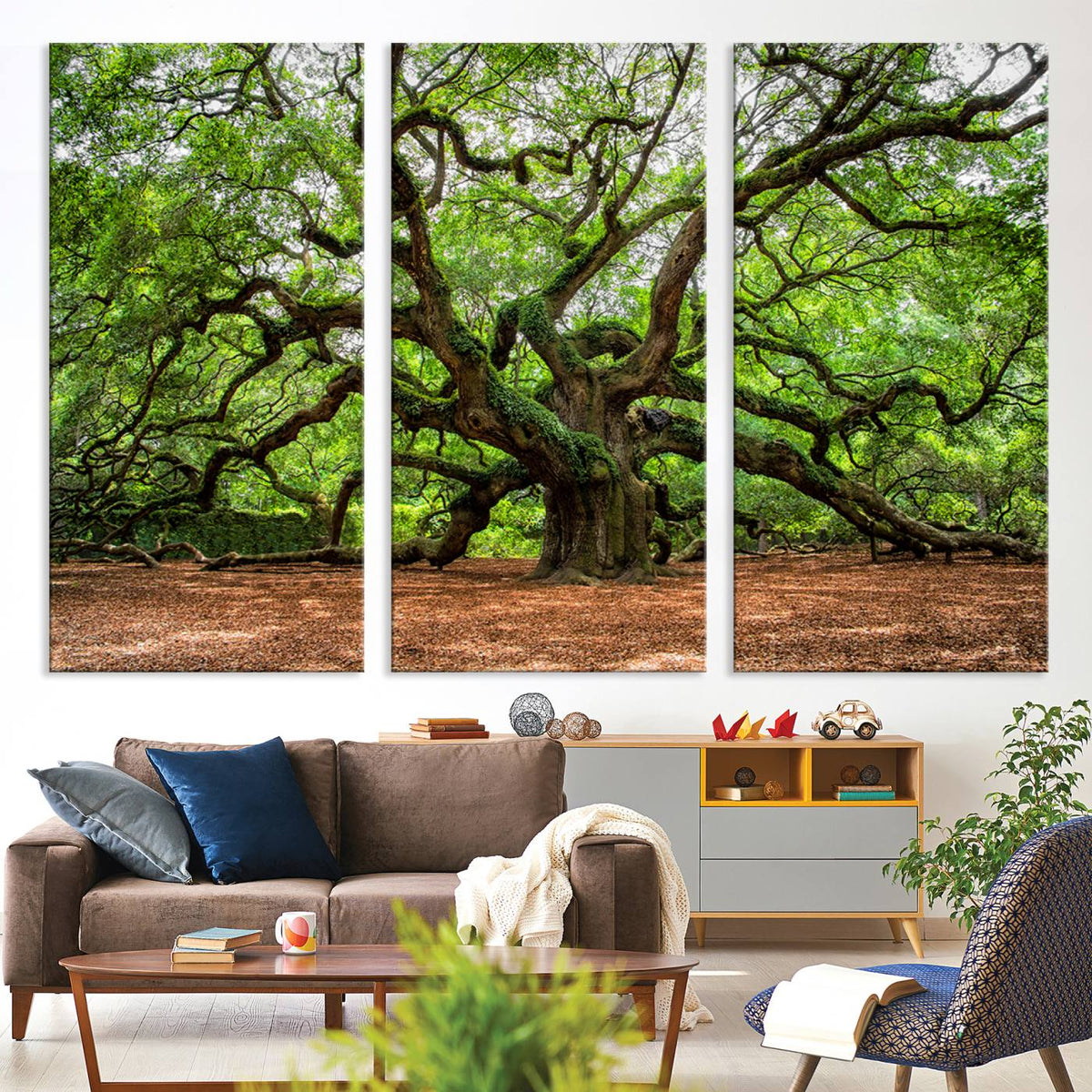 Majestic Oak Tree Wall Art Canvas Print | Ancient Branches