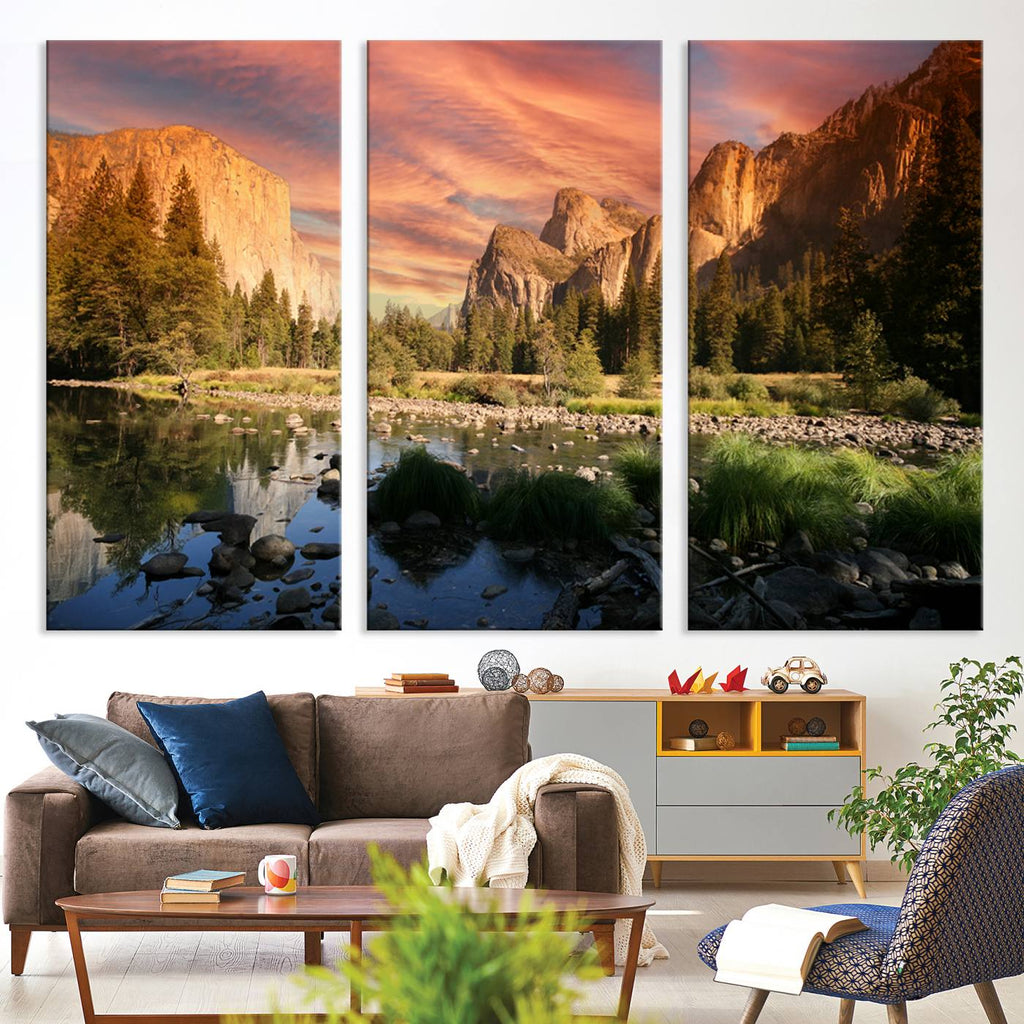 Yosemite Valley Wall Art, El Capitan Sunset Canvas Print