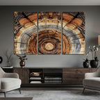 Tree Rings Wall Art Canvas Print, Rustic Wood Grain