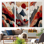 Abstract Mountain Wall Art | Framed Vibrant Landscape Canvas