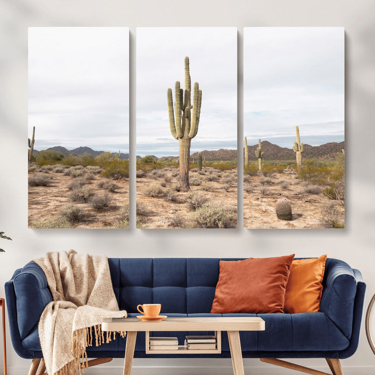 Saguaro Cactus Wall Art | Framed Desert Canvas Artwork