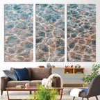 Clear Water Wall Art Canvas Print | Framed Sunlit Ocean Ripples