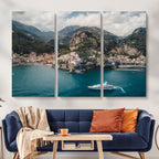 Amalfi Coast Wall Art | Framed Italian Seaside Canvas