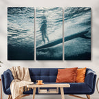 Underwater Surf Wall Art | Framed Ocean Wave Canvas Artwork