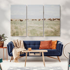 Bison Herd Wall Art Canvas Print, Framed Western Ranch Nature Scene