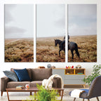 Cowboy Wall Art Canvas Print, Framed Western Rustic Ranch Scene