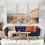 Beach Landscape Wall Art Canvas Print, Framed Sand Dune Photography, Minimalist Seascape Coastal Decor
