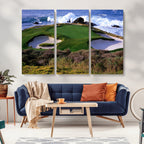 California Pebble Beach Golf Links Wall Art Canvas Print, Iconic Monterey Coastal Golf Course