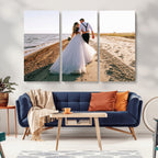 Personalized Custom Photo Wall Art Canvas Print, Unique Picture Design 3 Panel Set
