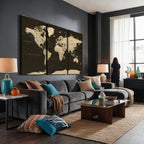 World Map Canvas Print | Framed World Map Wall Art for Couples