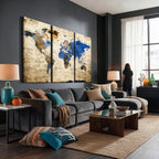 World Map Canvas Print | Colorful Abstract Travel Map, Framed Wall Art